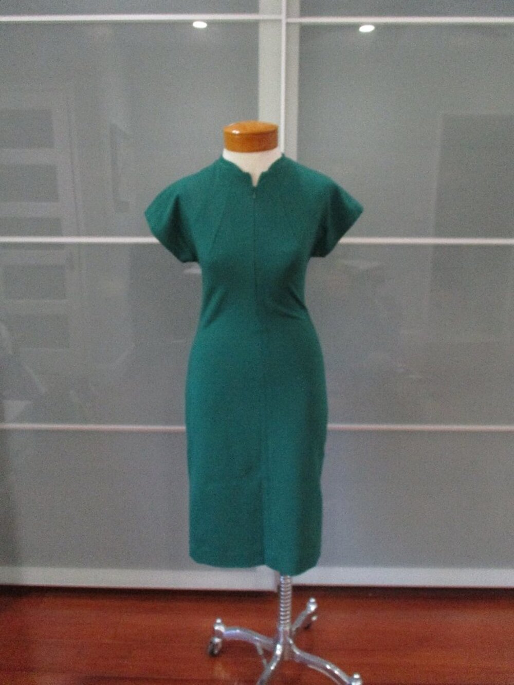 Diane Von Furstenberg Cap Sleeve Stretch Midi Wiggle Dress